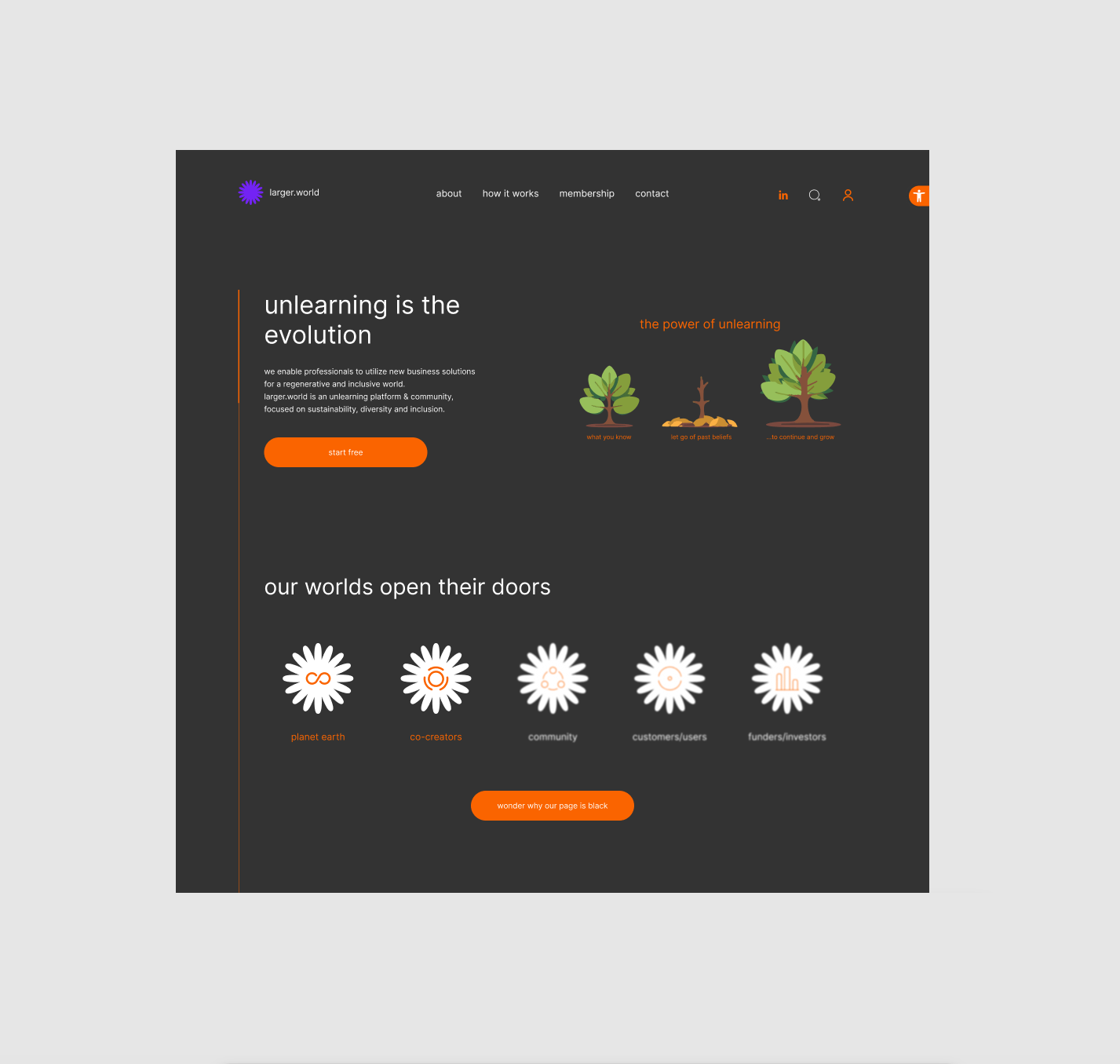 Larger.world, UX/UI case study, Product design case study