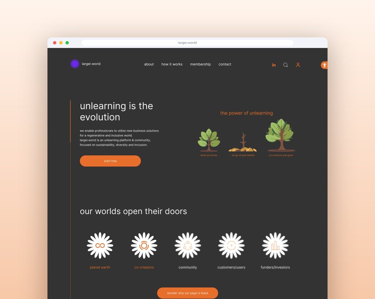 Larger.world, UX/UI case study, Product design case study