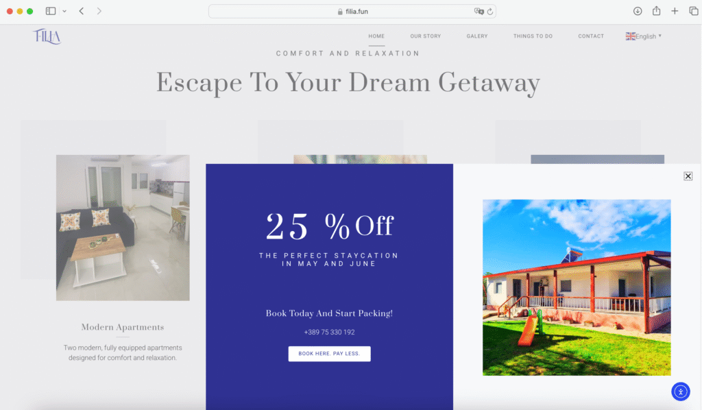 Filia Apartments popup